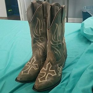Justin Distressed Cafe Bent Rail Boots